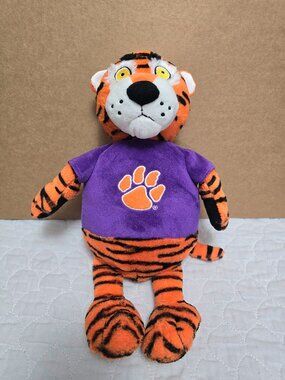NCAA Clemson Tigers Reverse-A-Plush Football Tiger Zippered Stuffed Animal EUC.
